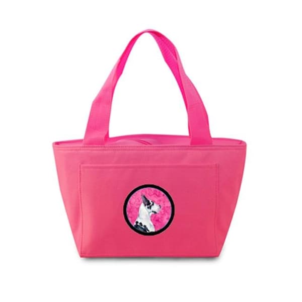 Carolines Treasures LH9371PK-8808 Pink Great Dane Zippered Insulated School Washable And Stylish Lunch Bag Cooler LH9371PK-8808 - main